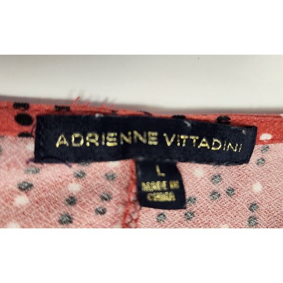 Adrienne Vittadini Womens V-Neck Sleeveless Top Blouse Multi Red Size Large - Picture 7 of 8